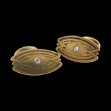 Antique c.1900 Men's 14K Green Gold & Diamond Art Nouveau Cufflinks