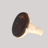 Antique c.1890 Ladie's Sardonyx Intaglio of Mercury Ring