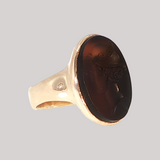 Antique c.1890 Ladie's Sardonyx Intaglio of Mercury Ring