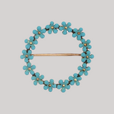 Antique c.1890 14K Gold & Enamel Forget-Me-Not Pin
