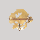 Antique c.1900 Gold Art Nouveau Mythical Creature Diamond Watch Brooch