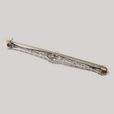 Antique c.1920 Platinum Art Deco Diamond & Sapphire Bar Pin