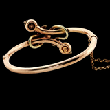 Antique c.1860 15K Gold Snake Bangle with Pearls
