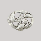 Vintage Sterling Silver Georg Jensen #101 Mid-century Berries and Leaves  Brooch