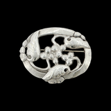 Vintage Sterling Silver Georg Jensen #101 Mid-century Berries and Leaves  Brooch