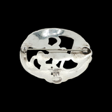 Vintage Sterling Silver Georg Jensen #101 Mid-century Berries and Leaves  Brooch