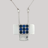 Vintage c.1960 David Andersen Sterling Silver Cubist-Style Necklace by Sigurd Østern