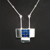 Vintage c.1960 David Andersen Sterling Silver Cubist-Style Necklace by Sigurd Østern