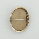 Antique c.1880 14K Yellow Gold Lava Cameo Brooch