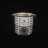 Antique c.1921 Men's 14K Gold 3/4 ct. European Cut Diamond Ring