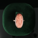 Antique c.1900 14K Coral Cameo Ring