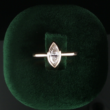 New 14K Yellow Gold Bezel Set .79 ct. Lab-Grown Marquise Diamond Solitaire Ring