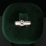 14K Two-Tone Gold Bezel-Set Natural Diamond Ring, Approx. 5/8 CT