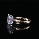 New 14K Yellow Gold 2.07ct Lab-Grown Diamond Elongated Cushion Engagement Ring with Hidden Halo