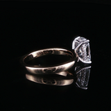 New 14K Yellow Gold 2.07ct Lab-Grown Diamond Elongated Cushion Engagement Ring with Hidden Halo