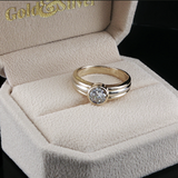 14K Two-Tone Gold Bezel-Set Natural Diamond Ring, Approx. 5/8 CT