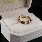 Vintage Tiffany & Co. 18K Gold Red Paillonné-Style Enamel Ring, c. 1960s–1970s