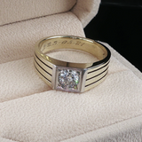 Antique c.1921 Men's 14K Gold 3/4 ct. European Cut Diamond Ring