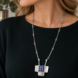 Vintage c.1960 David Andersen Sterling Silver Cubist-Style Necklace by Sigurd Østern