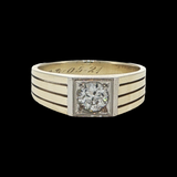 Antique c.1921 Men's 14K Gold 3/4 ct. European Cut Diamond Ring