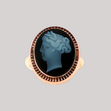 Antique c.1910 14K Two-Tone Gold Hardstone Cameo Ring