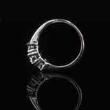 Estate 14K White Gold 1 ctw. Natural Diamond Trinity Engagement Ring, Size 6